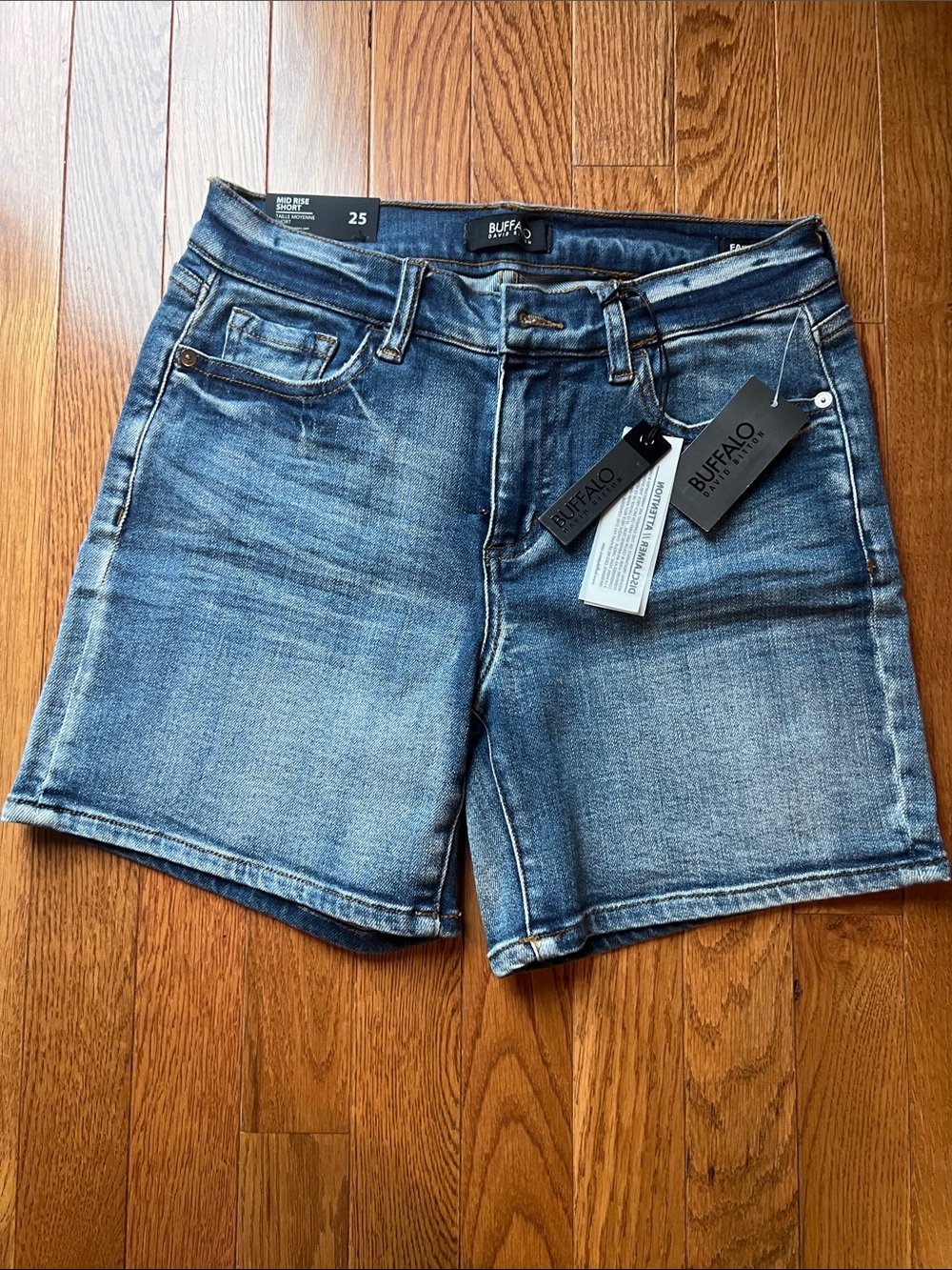 Buffalo David Bitton Women's Faded Blue Denim Shorts